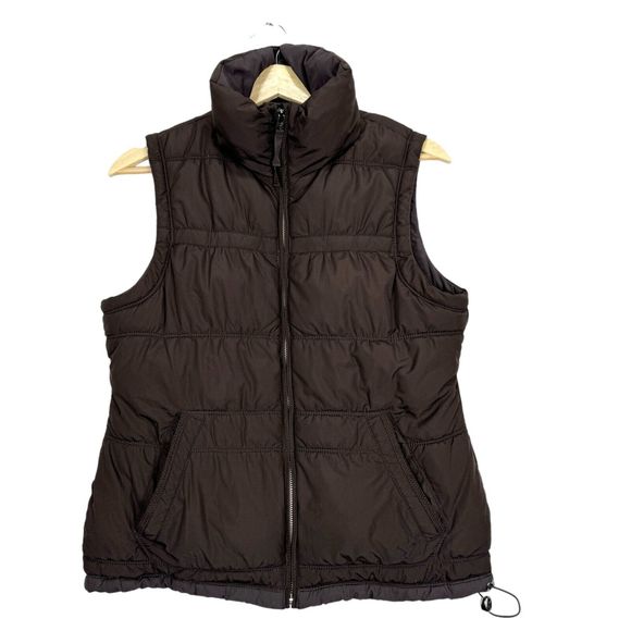 American Eagle Outfitters Jackets & Blazers - American Eagle Puffer Vest Brown Womens Medium Full Zip Down Insulation Pockets